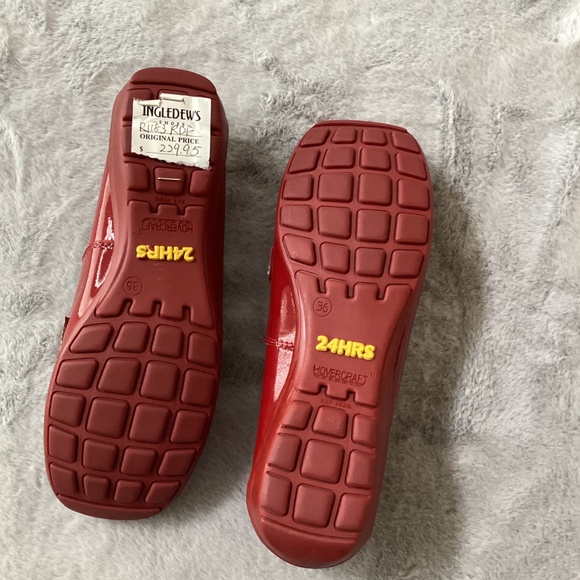 NWT red leather 24 HRS size 36 shoes - Picture 2 of 8